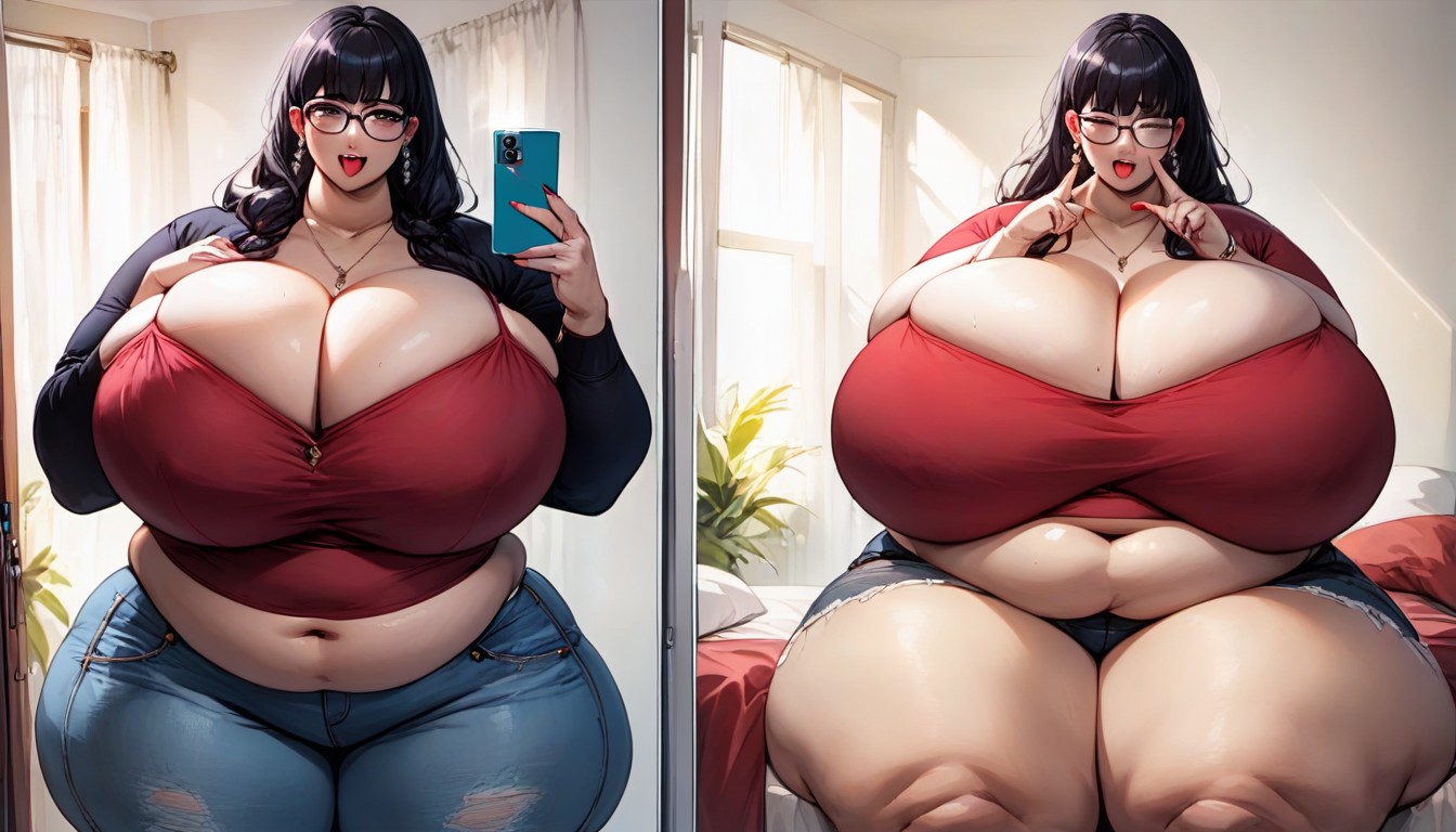 Hyper Ultra Mega Fat Ass, The Most Gargantuan Fat Breasts Expansion, Multiple Views BBW AI Porn