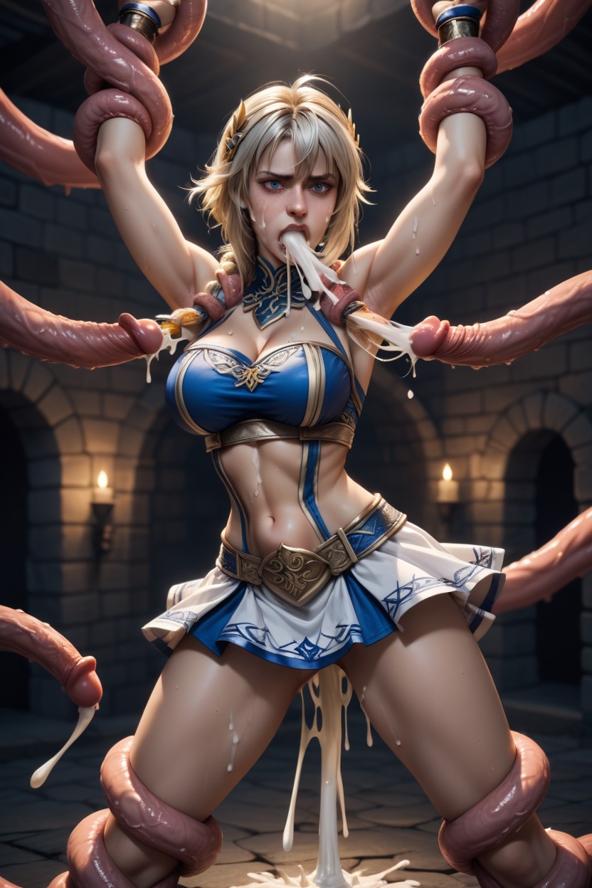 Leaning Forward, Front View, Tentacle In Ass AI Porn