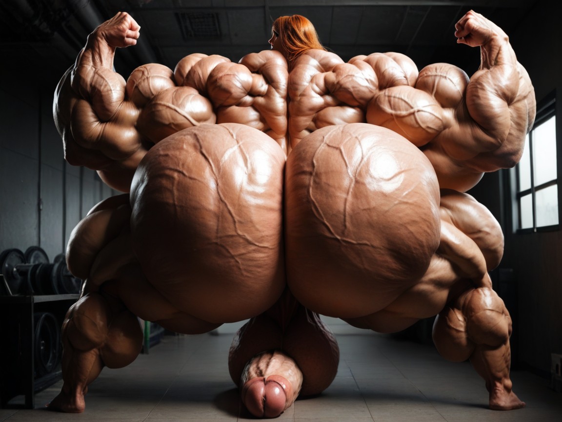 Balls Are Big Enough To Touch The Floor, Gigantic Lips, Large Ass Shemale AI Porn