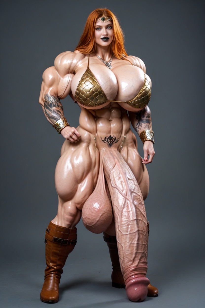 Ginger, Warrior, Bulging Veins Shemale AI Porn