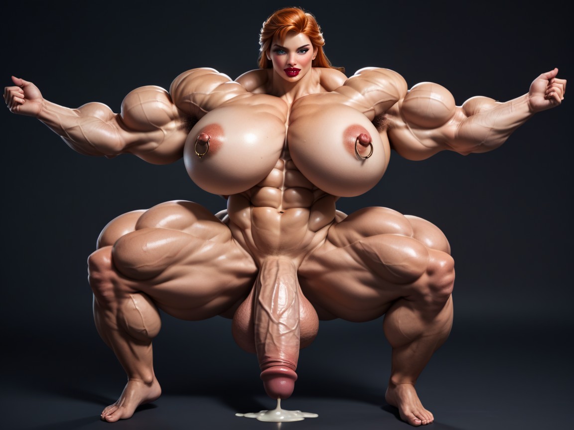 Wide Thick Hips, Gigantic Round Ass, Gigantic Lips Shemale AI Porn