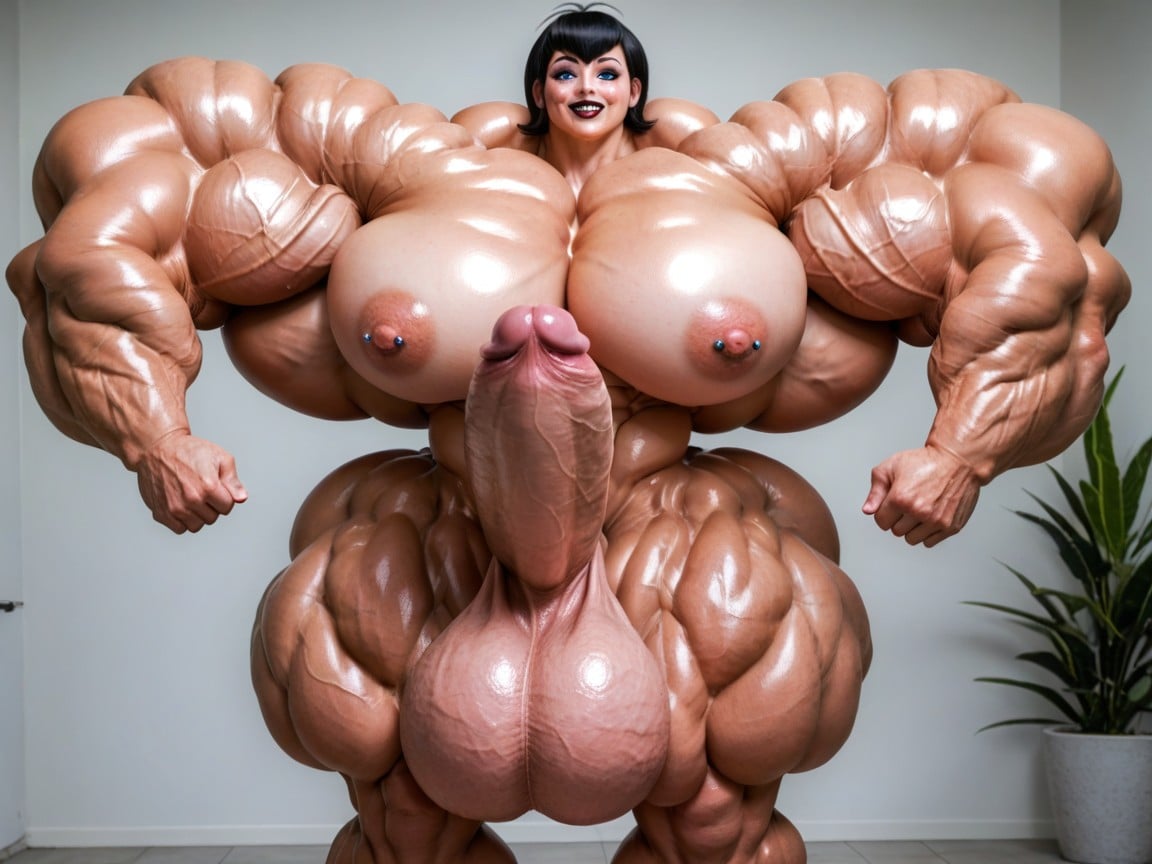 Futanari, Wide Thick Hips, Very Short Hair Shemale AI Porn