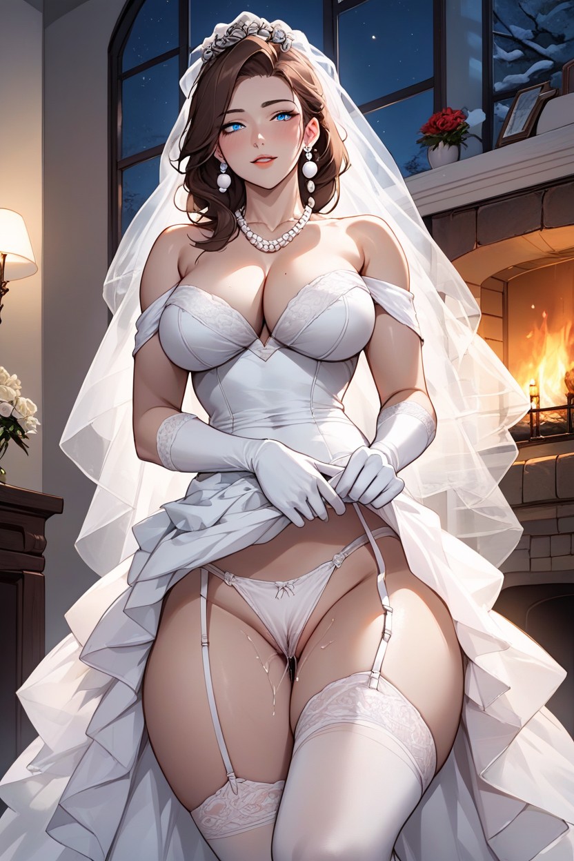 Thighs Exposed, Long Legs, Pale Skin Hentai AI Porn