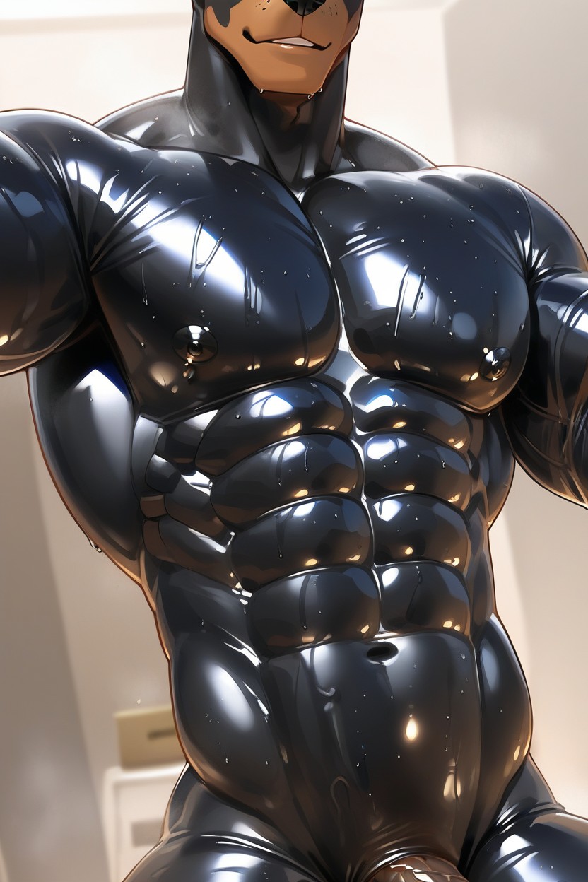 Veins Showing, Veiny, Oiled Skin Furry AI Porn