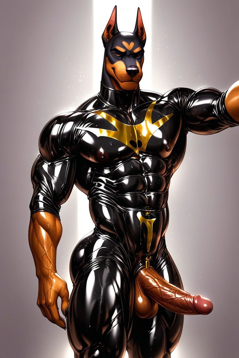 Rubber, Oiled Skin, Vascular Furry AI Porn