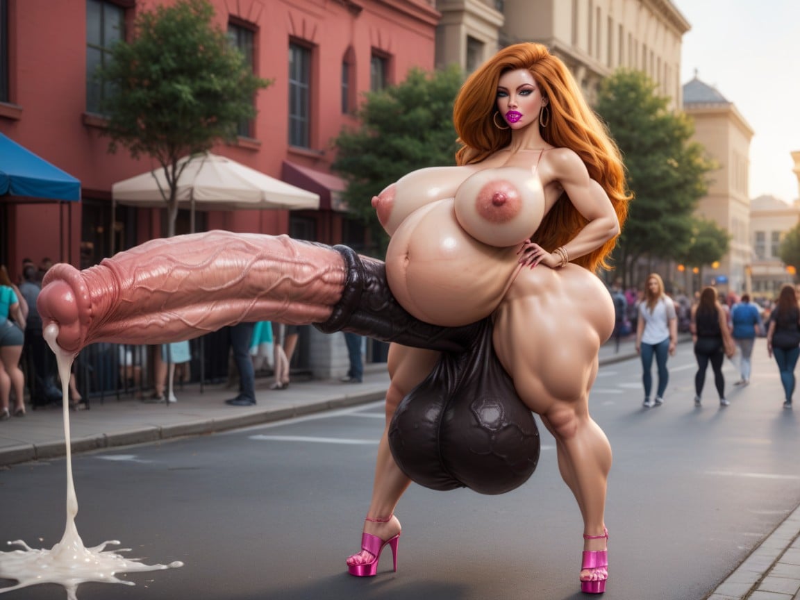 Erect Curved Horsepenis Penis, Gigantic Hyper Thick, Hyper Shemale AI Porn