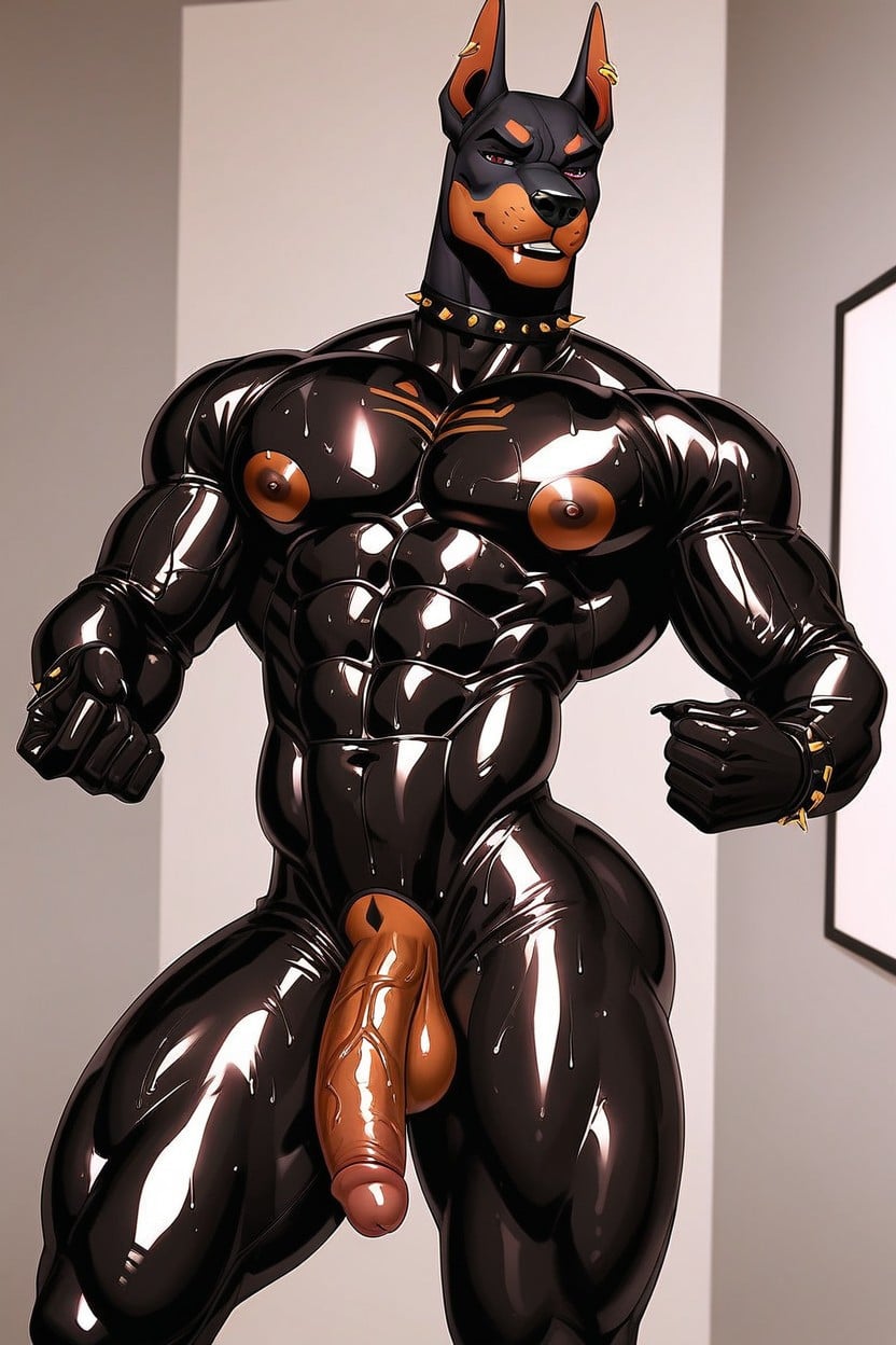 Sweaty, Oiled Skin, Glistening Furry AI Porn