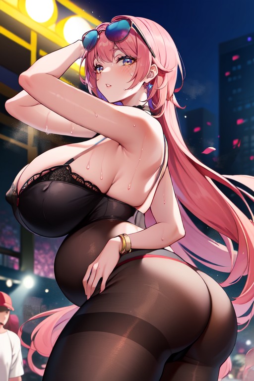 Pink Eyeshadow, Shadows, Massive Breasts AI Porn