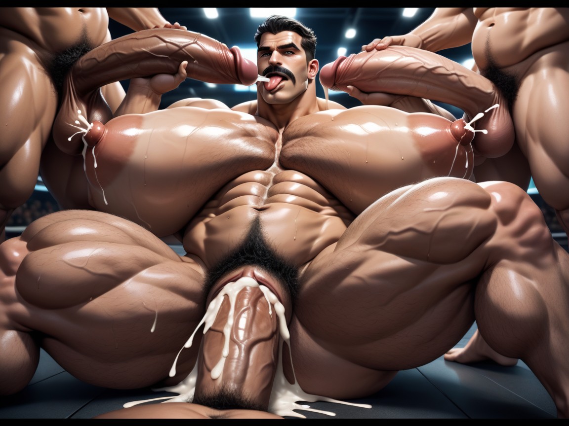 Gangbang Massive Ass, Oversized Hyper Boobs, Extreme Deep Throat AI Gay Porn