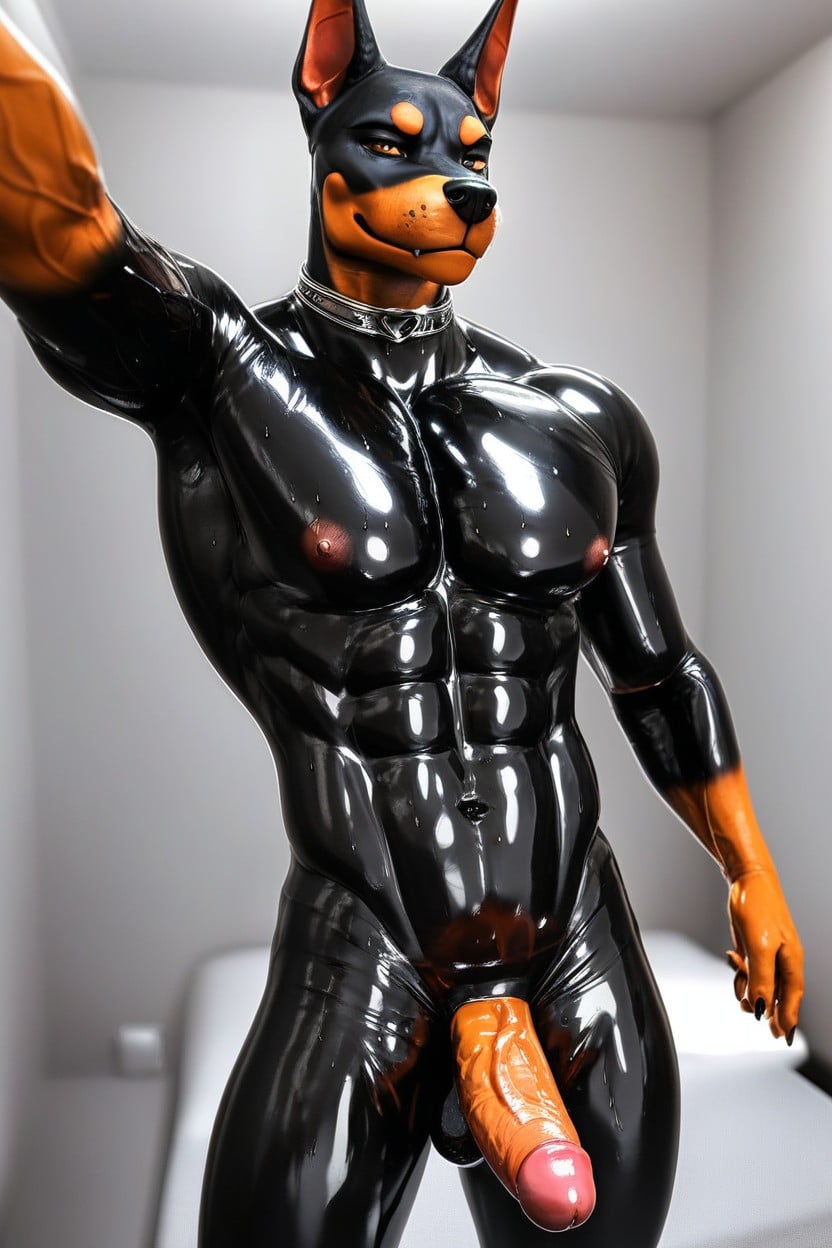 Veiny Penis, Oiled Skin, Oiled Skin Furry AI Porn