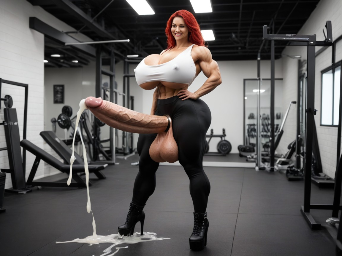 Muscle Shoulders, Thicc, Form Fitting Clothes Shemale AI Porn