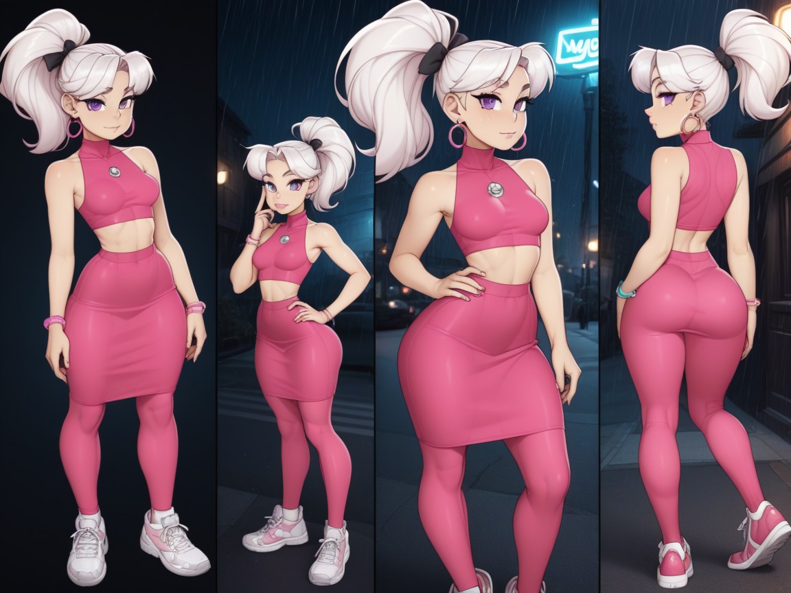Stylized Hourglass Shaped Body, No Bangs, Lean Lean Body AI Porn