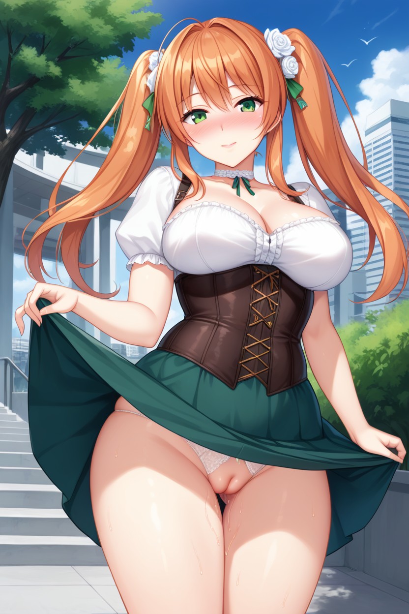 Person, White Choker, Front View Hentai AI Porn