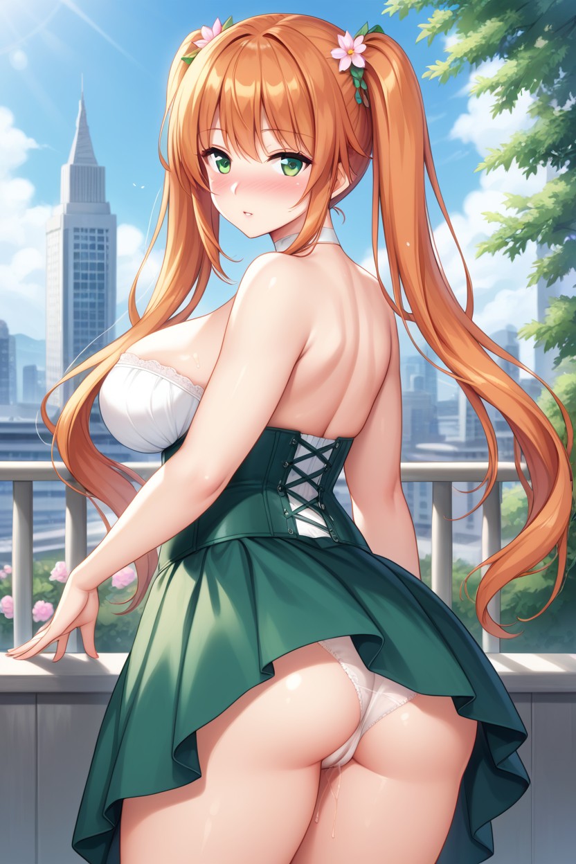 Looking At Viewer, Verry Twintails, Corset Hentai AI Porn