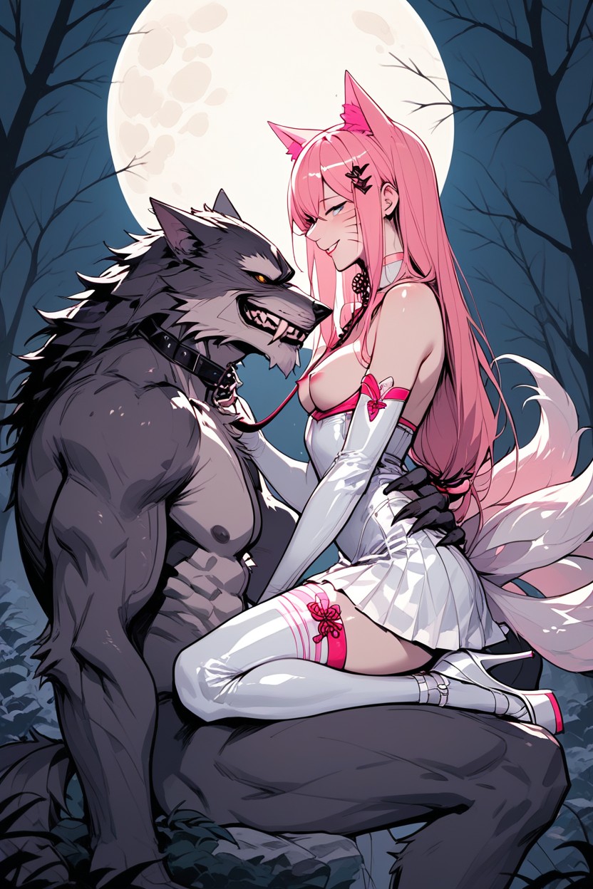 Night Time, In The Forest, Trees Hentai AI Porn