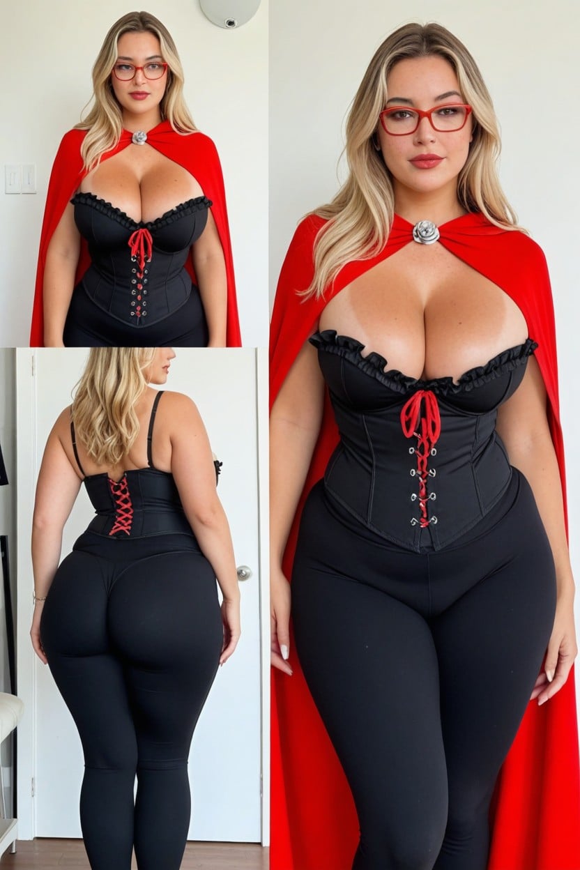 Ssbbw, Red Lips, Red Glasses AI Porn