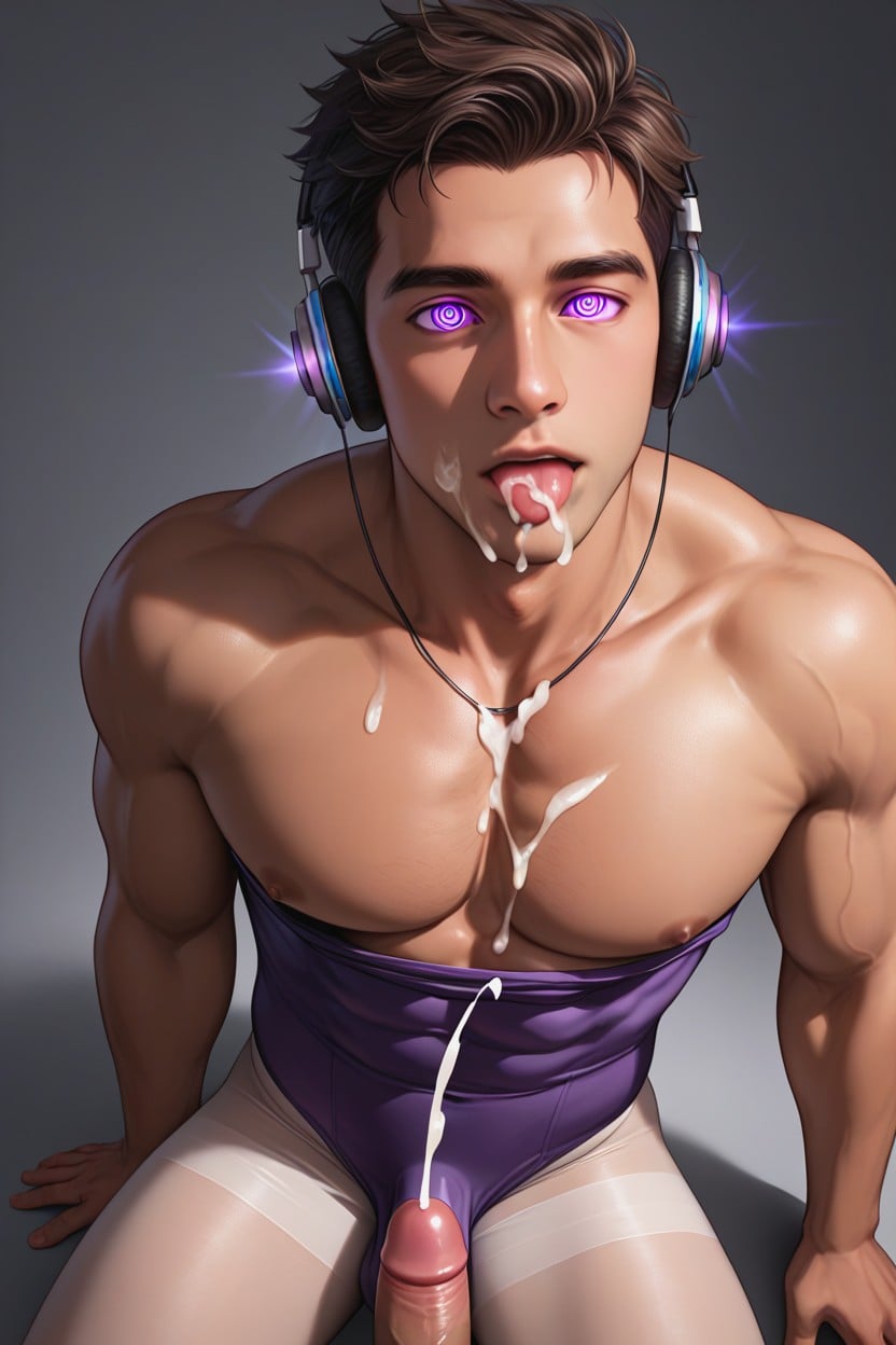 Stiff Body, Broad Shoulders, Kneeling AI Gay Porn