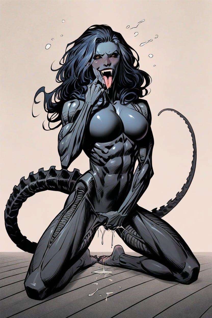 Detailed Legs, Wavy Hair, Ahegao Hentai AI Porn