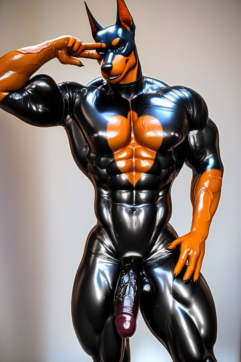 Muscular, Dog, Glistening Furry AI Porn