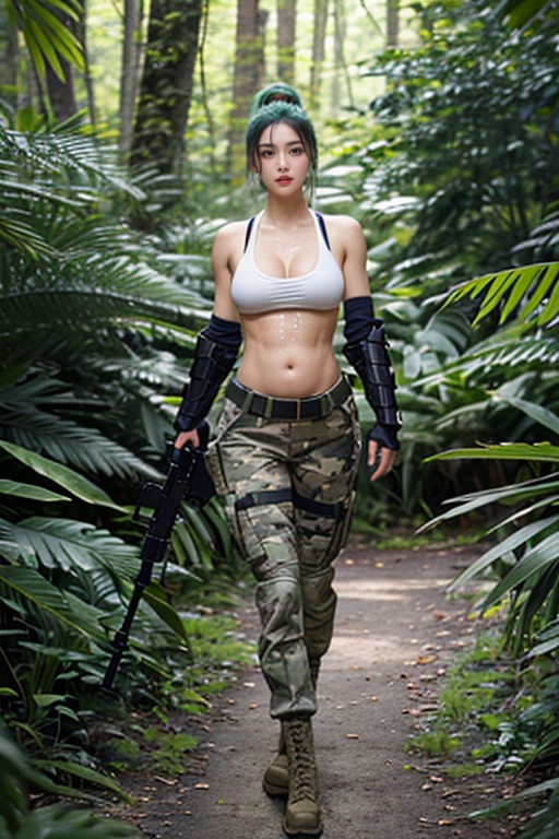 Wear Nicely Clothes, Soldier, Camouflage Military Pants Porno IA Asiatique