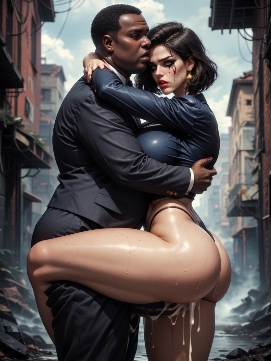 Colossal Hips, Smeared Makeup, Pleading For Help AI Porn