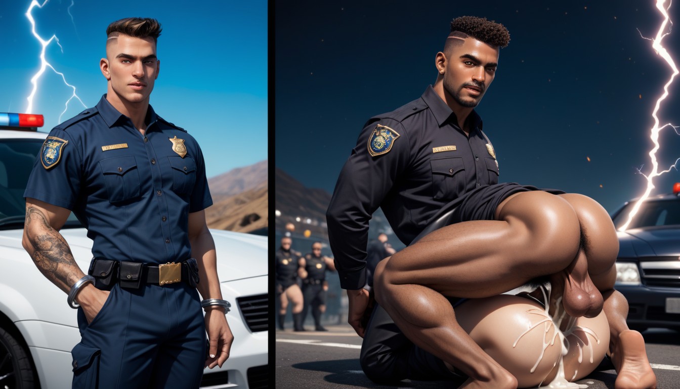 Intense Fucking, Large, Athletic AI Gay Porn