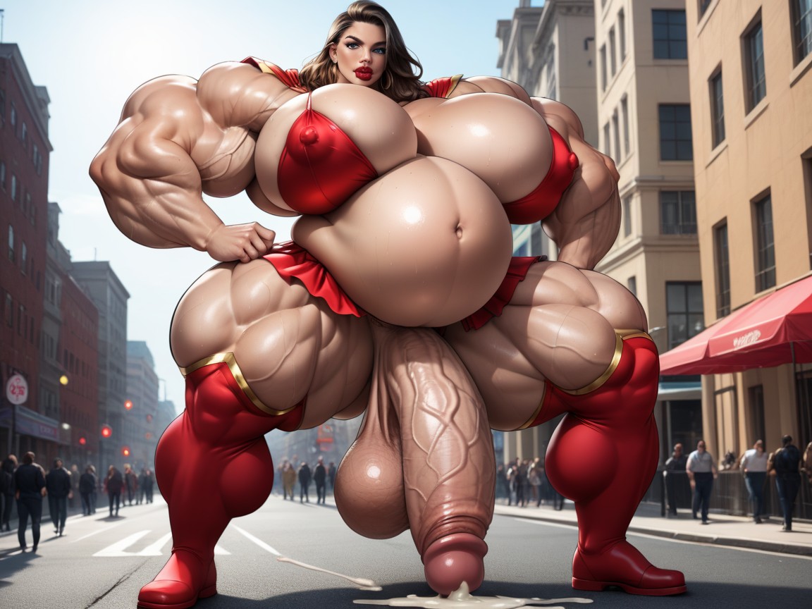 Ass Bigger Than Torso, Breast Expansion, Muscular Woman Shemale AI Porn