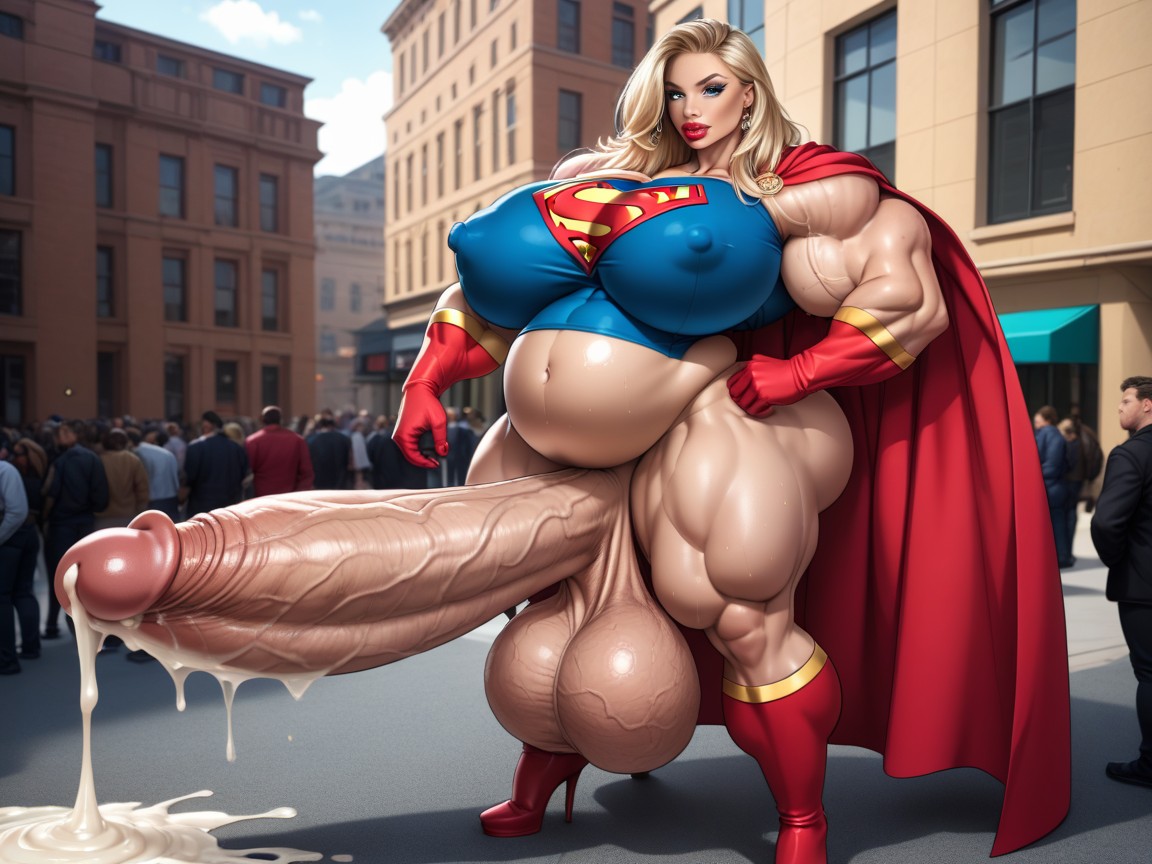 Gigantic Muscle Growth, Impossibly Giant Arms, Muscular Woman Shemale AI Porn