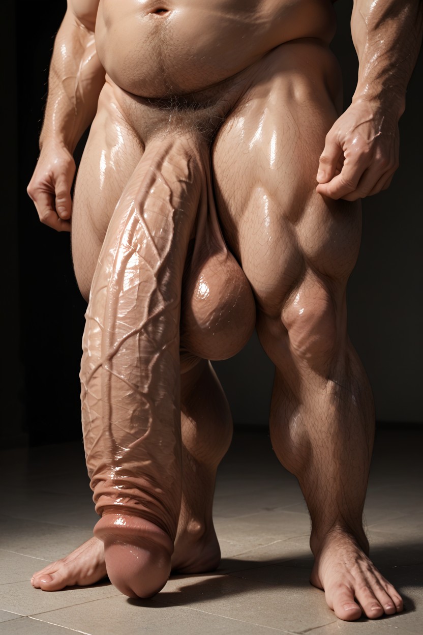 Hyper Cock Man, Nude, Big Balls ゲイAIポルノ