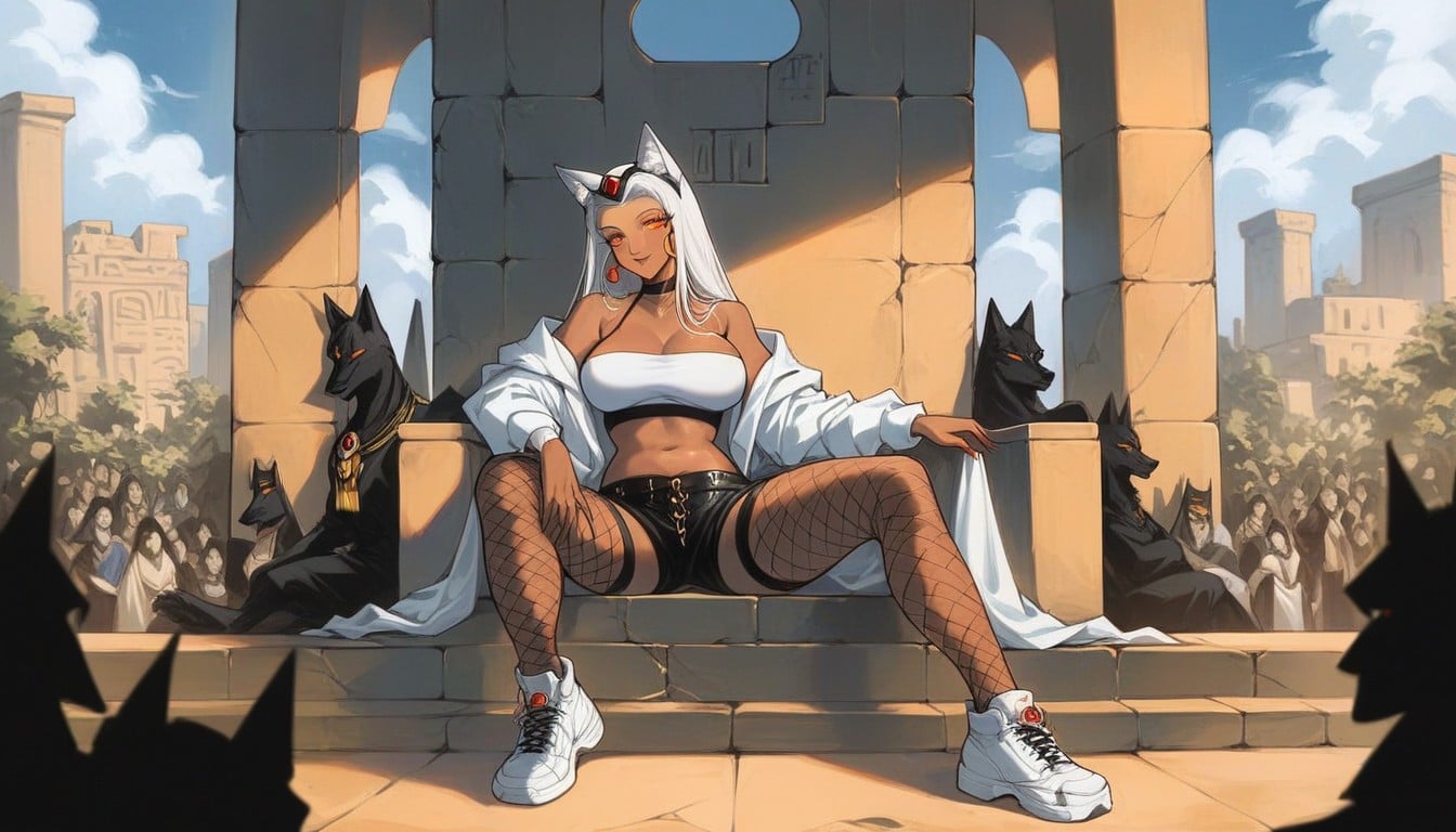 In Egyptian Pyramid, White Sneakers, Egyptian Hentai AI Porn