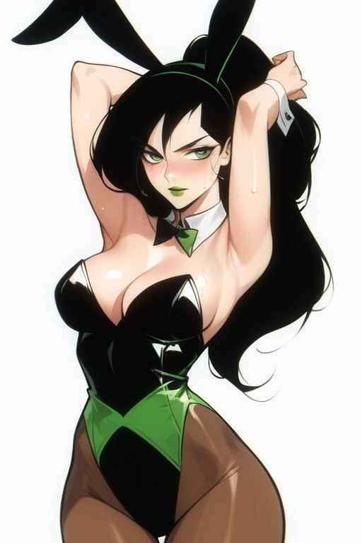 Bare Shoulders, Long Black Hair, Hips In Frame Hentai AI Porn