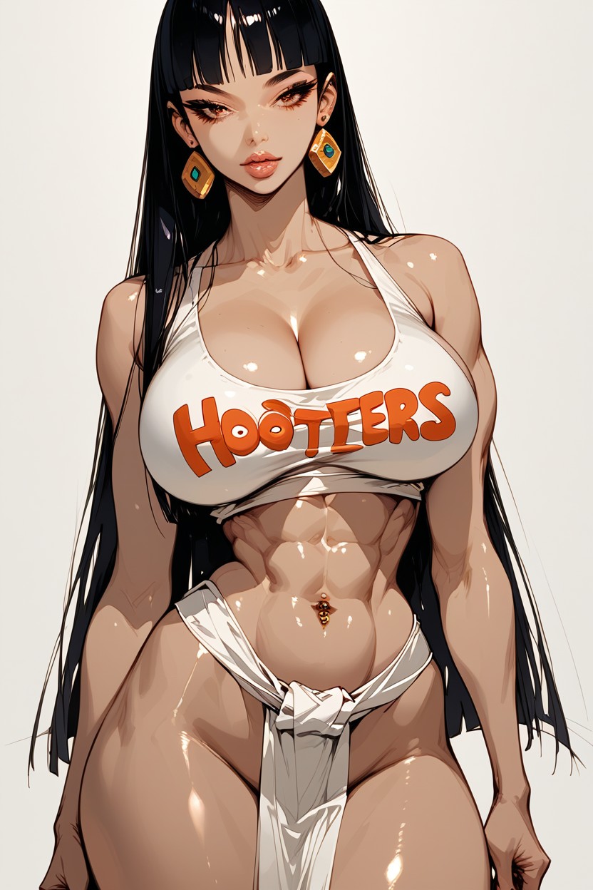 Natural Breast, Huge Breast, Shiny Reflective Skin Hentai AI Porn