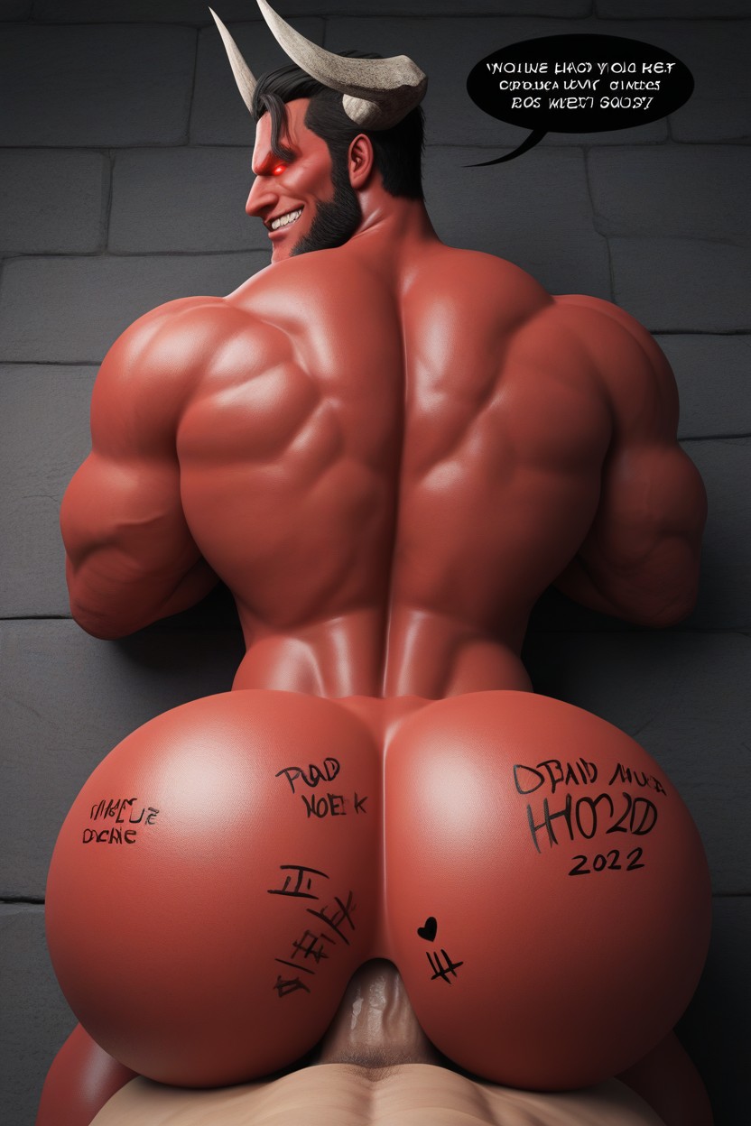 Body Writing, Goatee, Texture Of The Anal Walls Is Perfect AI Gay Porn