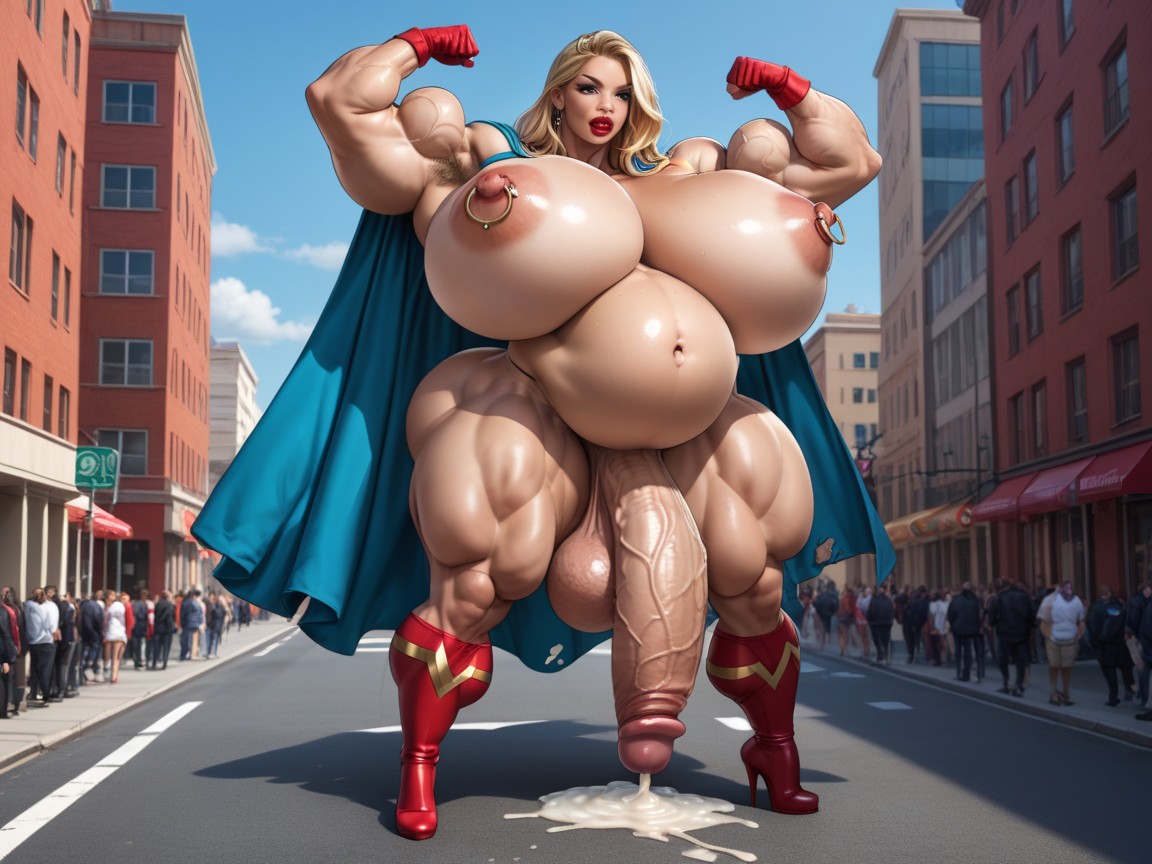 Wide Massive Shoulders, Penis The Size Of The Room, Superhero Shemale AI Porn