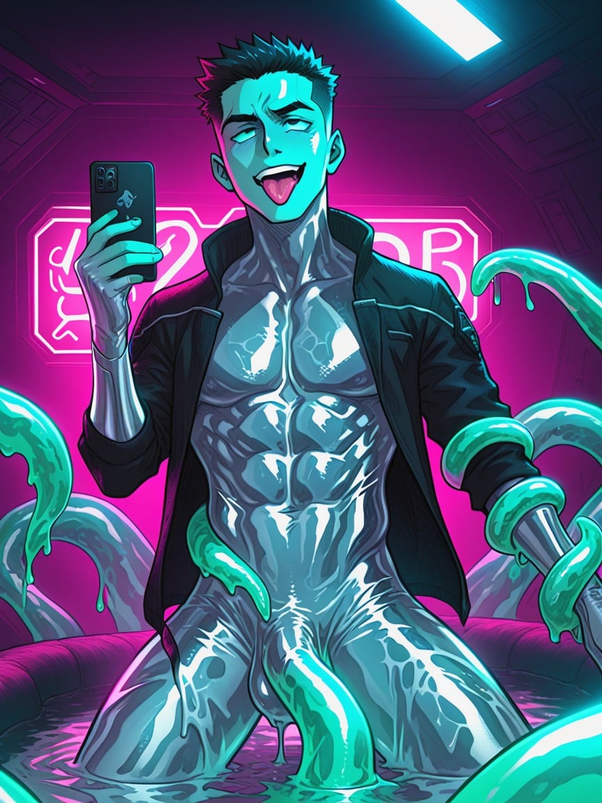 Urethral Rod, Melting By Tentacles, Fit AI Gay Porn
