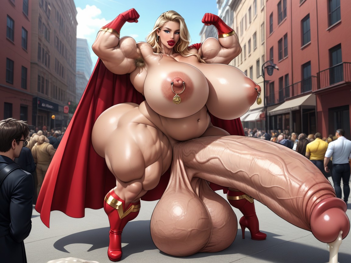 Impossibly Giant Arms, Erect Nipples, Ass Bigger Than Torso Shemale AI Porn