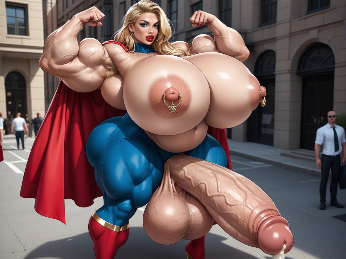 Gigantic Biggest Muscle, Dc Comics Supergirl, Exaggerated Gigantic Oversized Penis Shemale AI Porn
