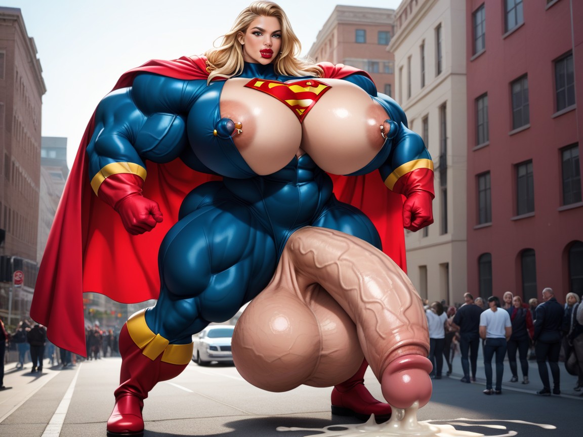 Swollen Large Bimbo Lips, Testicle Expansion, Giant Hips Shemale AI Porn