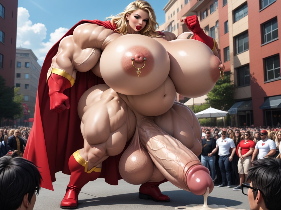 Hyper Muscles, Hyper Super Sized Testicles, Wide Massive Shoulders Shemale AI Porn