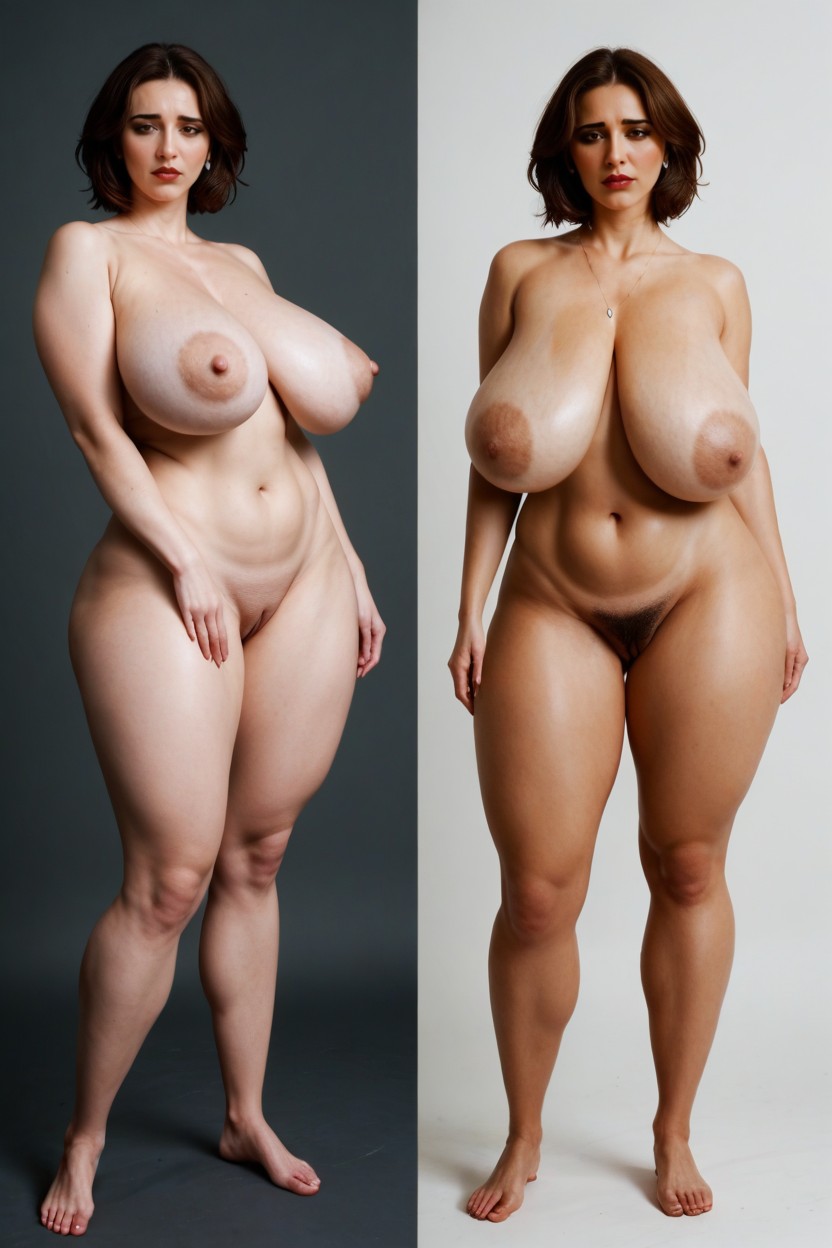 Naked, Front View, Massive Floppy Breasts AI Porn