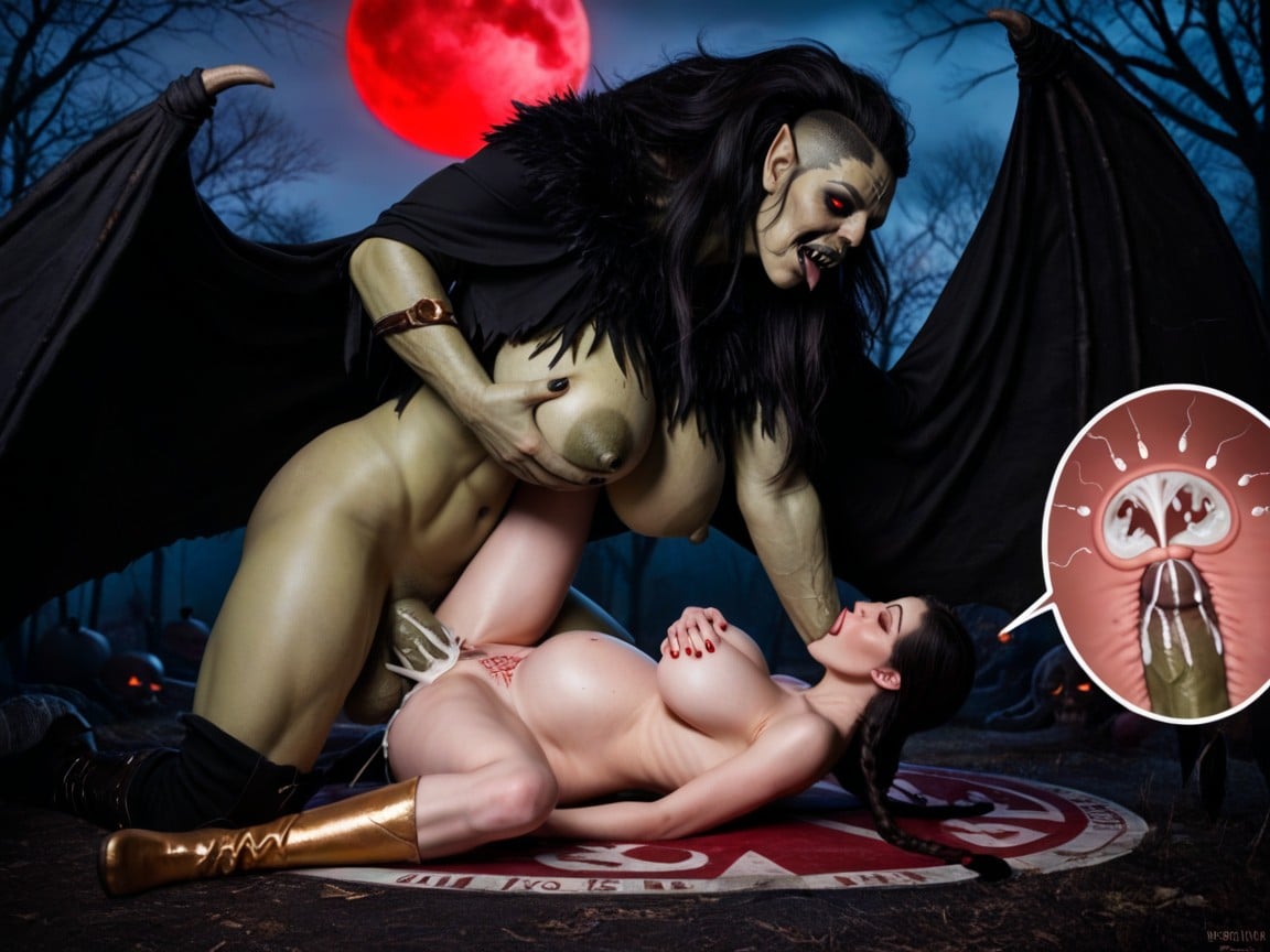 Orgy, Evil Summoning Circle, Massive Pregnant Belly AI Porn