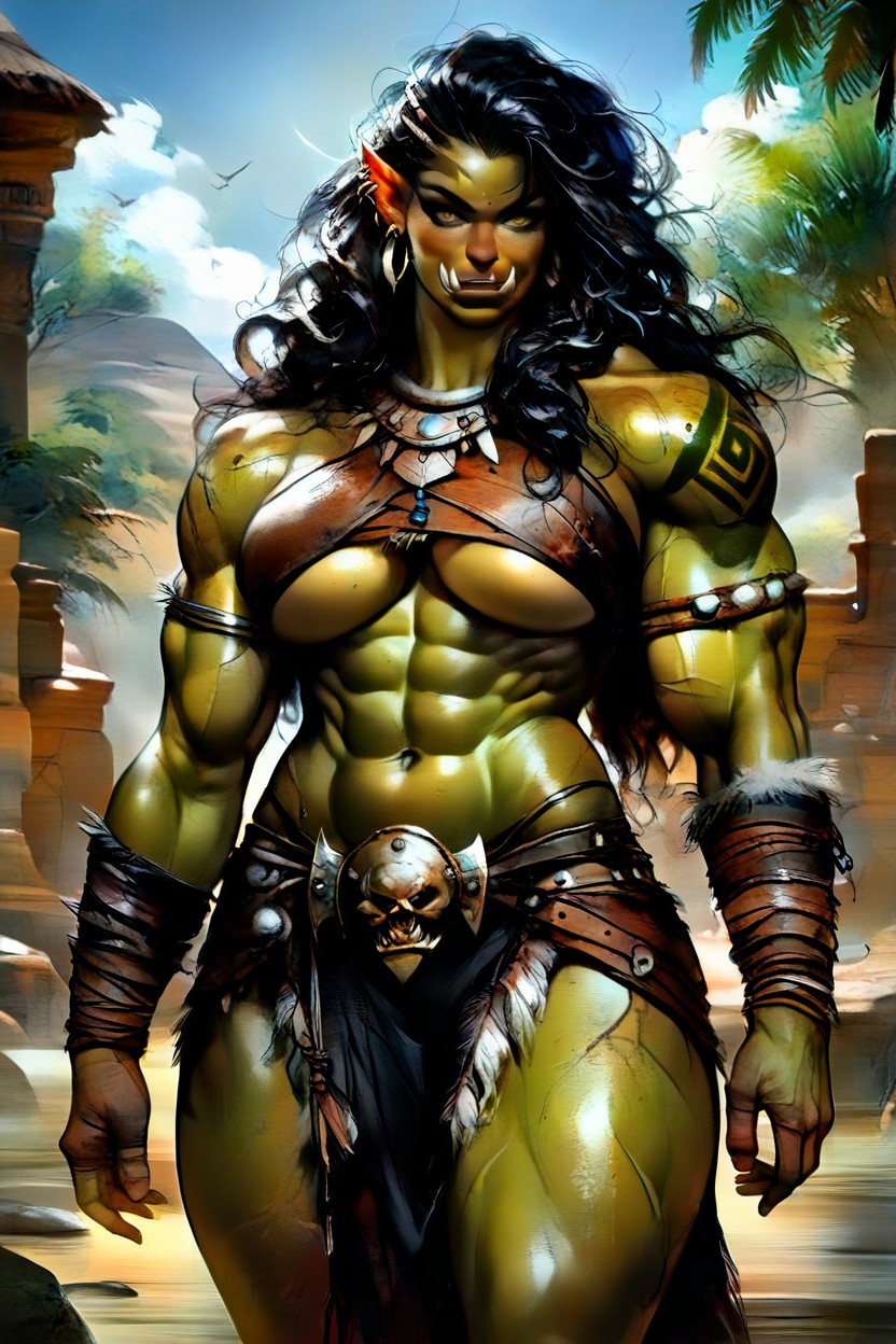 Tough Orc Woman, Yellow Eyes, Four Arms Hentai IA