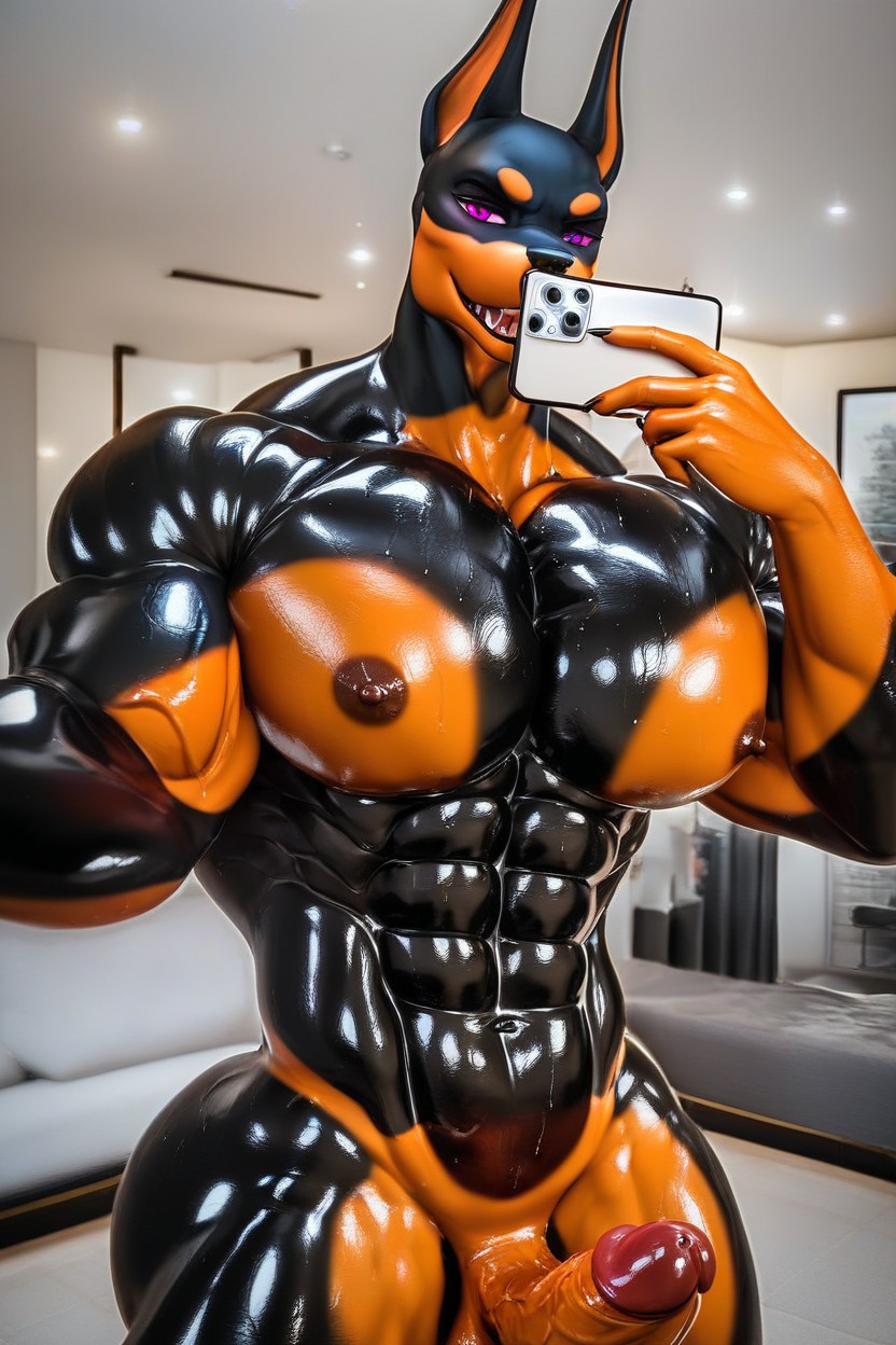 Showing Penis, Sweaty, Rubber Furry AI Porn