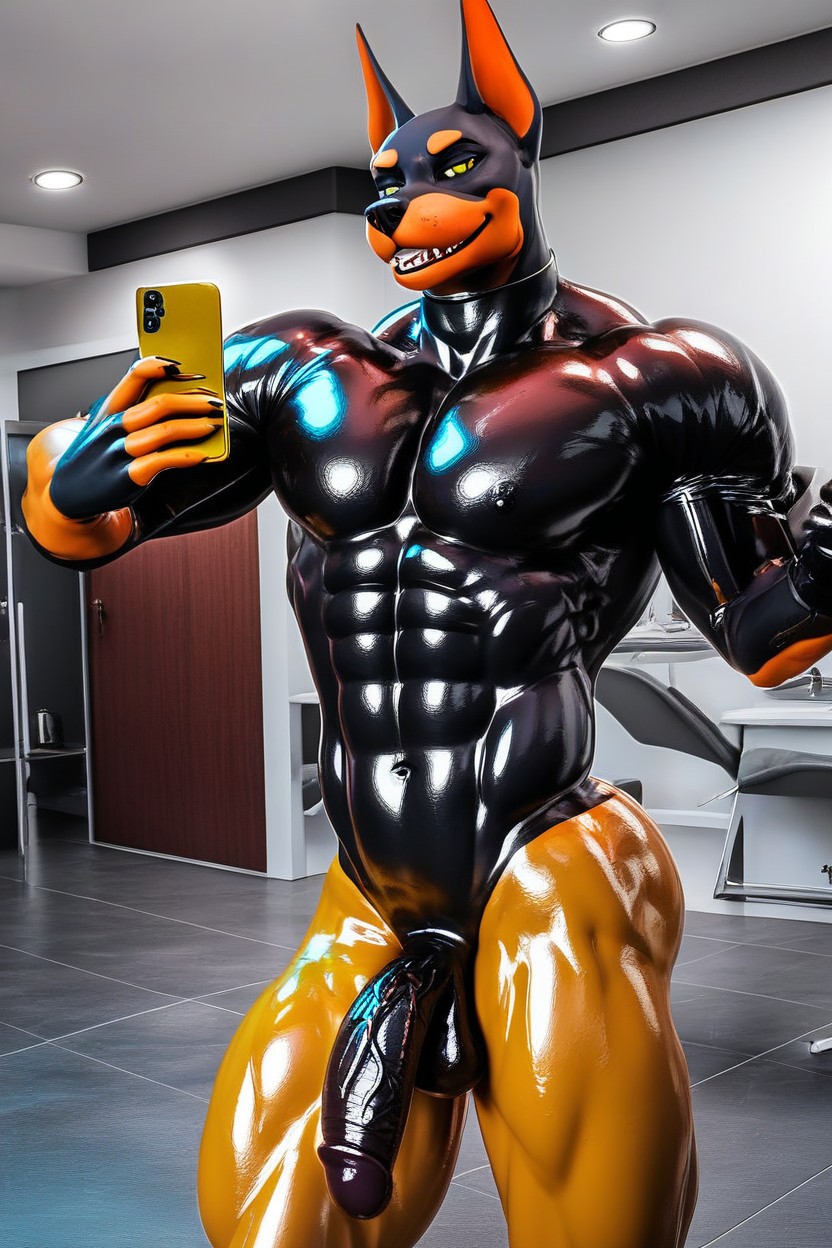 Showing Penis, Sweaty, Vascular Furry AI Porn