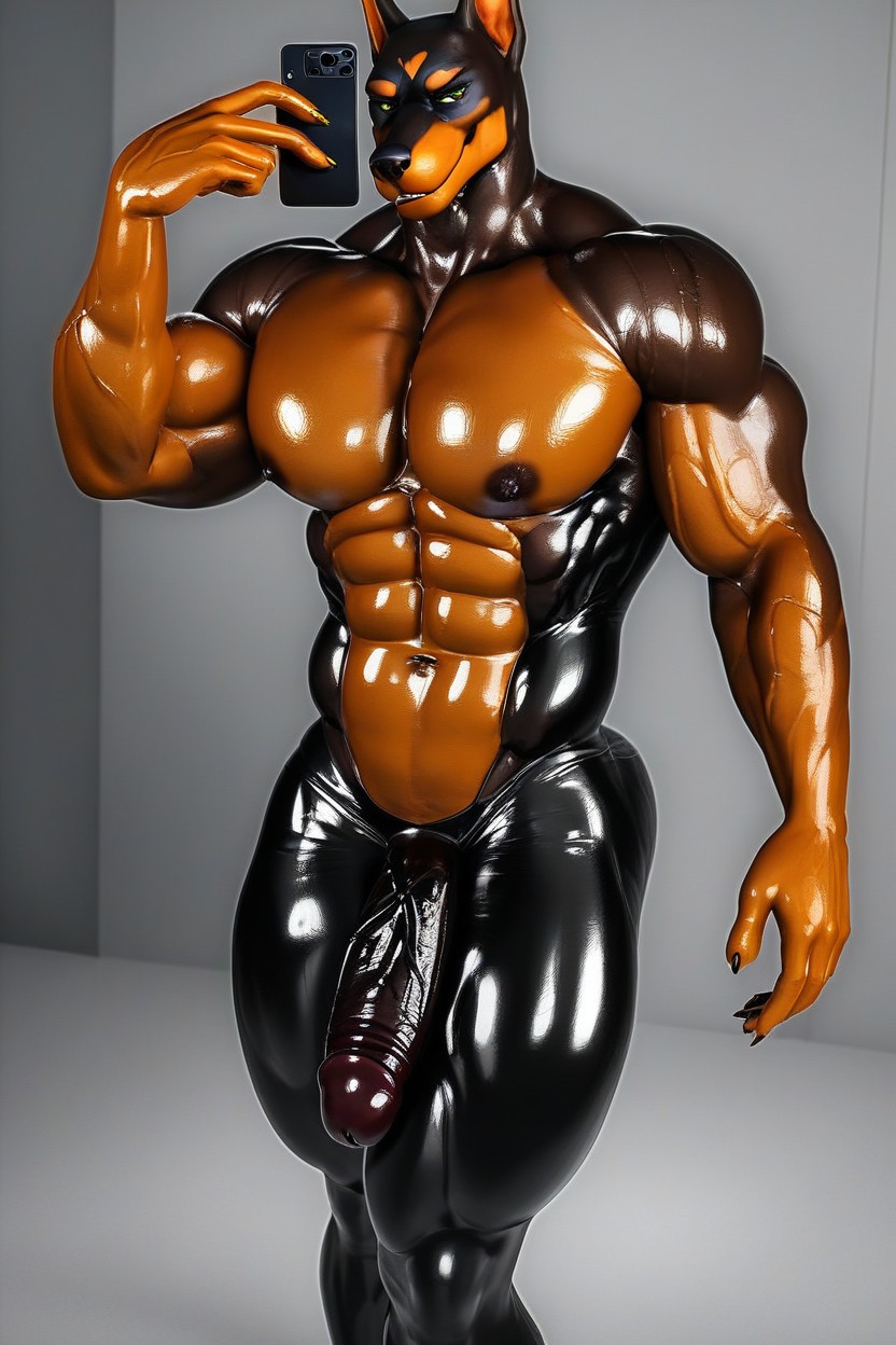 Glistening, Veiny Penis, Muscular Furry AI Porn