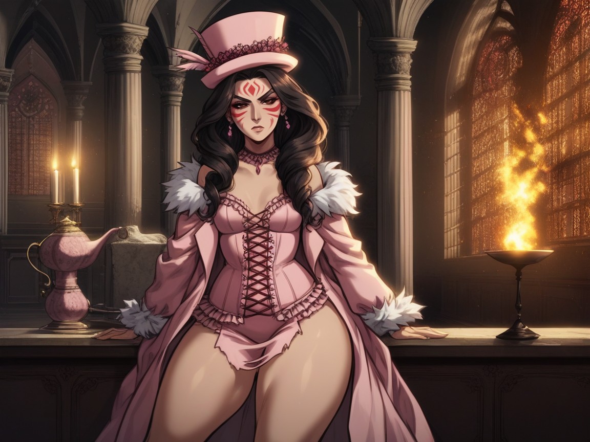 Mansion On Fire, High Breasts, Woman Reclined On Chair Hentai AI Porn
