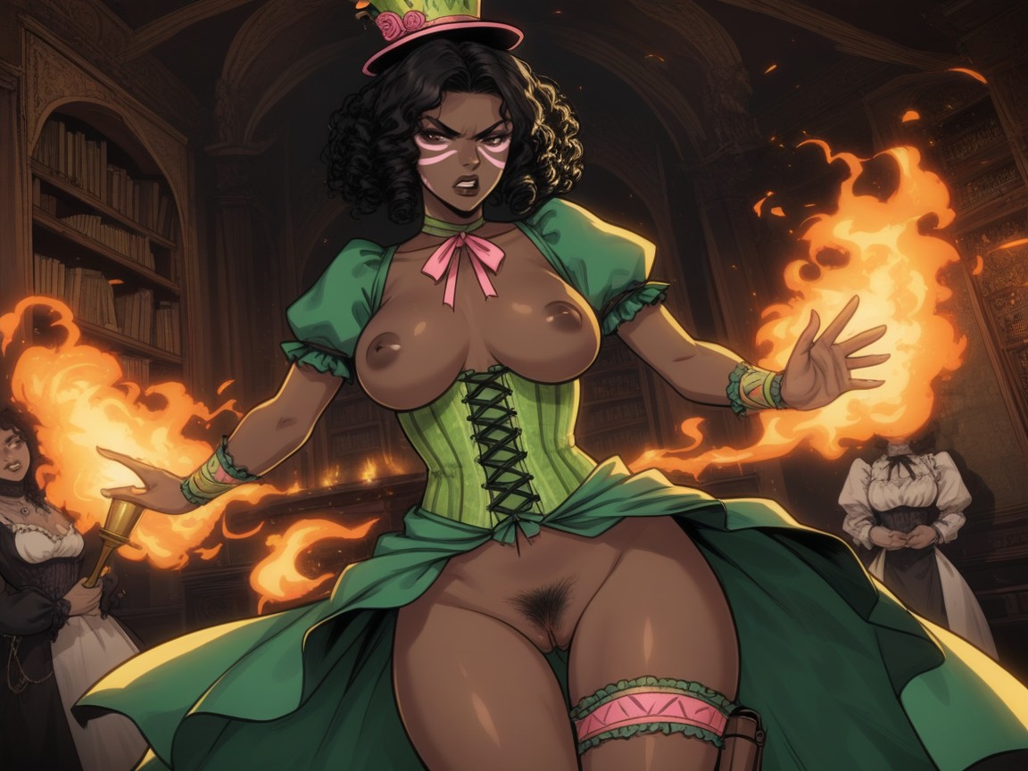 Skinny, Spyglass In Background, Victorian Architecture Hentai AI Porn