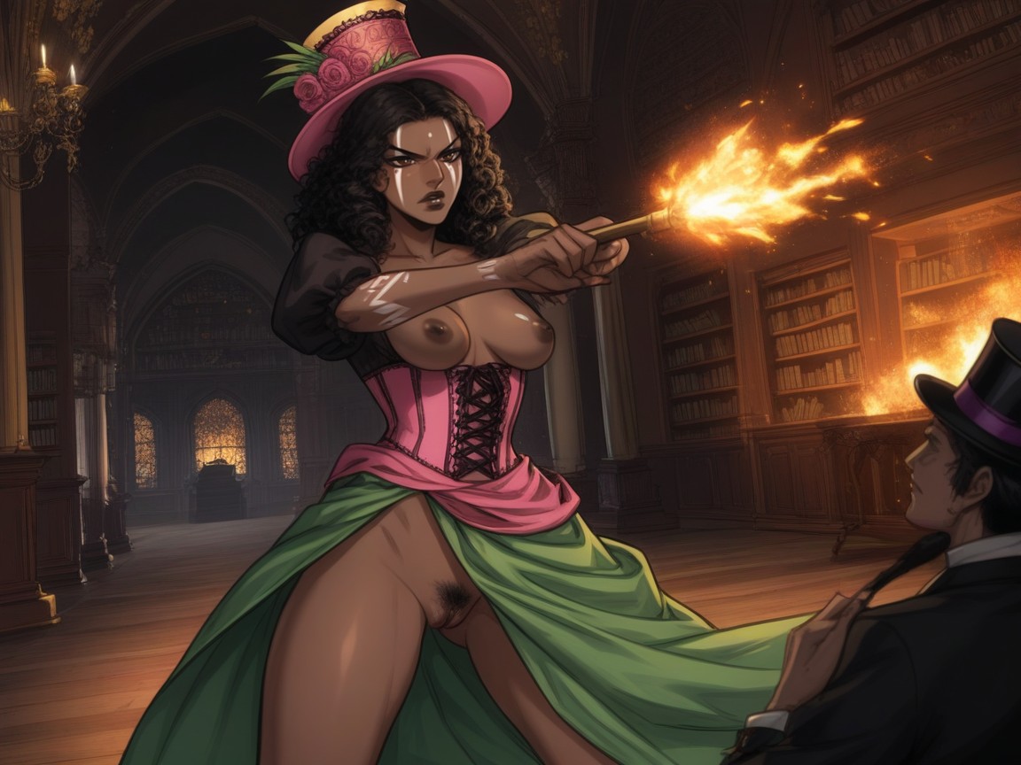 Tribal Wear, Wide Waist, Squared Breast Width Hentai AI Porn