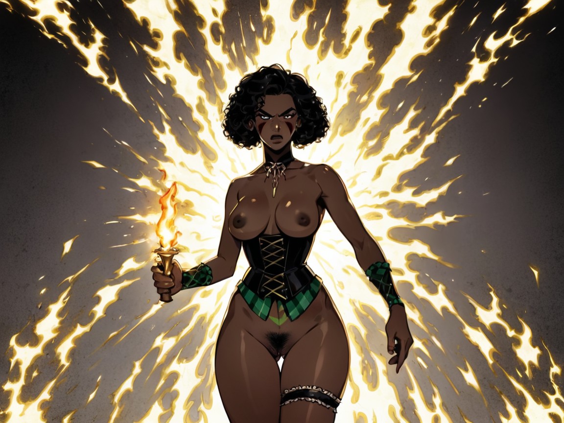 Squared Shoulders, Squared Abdomen, Wild Fire In Background Porno latina IA