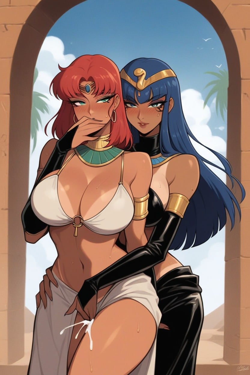 Egyptian Princess Behind, Busty Tits, Breasts Grabbed From Behind Hentai AI Porn